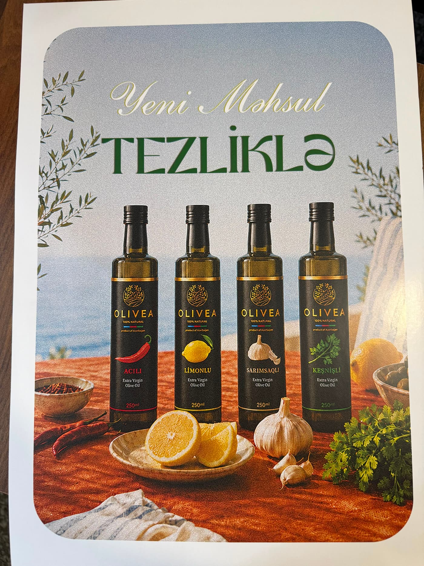 Olivea — məhsul posteri — Mətbəə çapı, Print Group Bakı