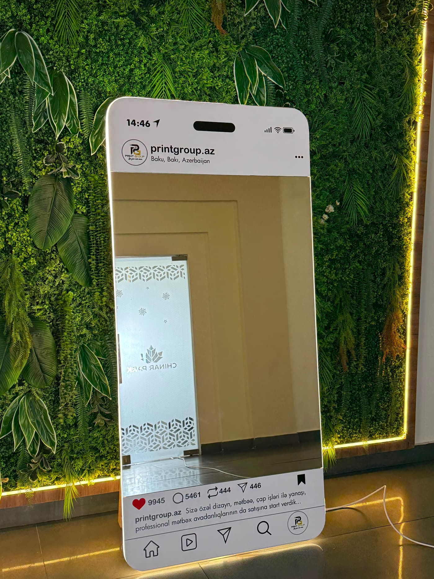 Print Group — Instagram güzgü çərçivəsi — Reklam çapı, Print Group Bakı